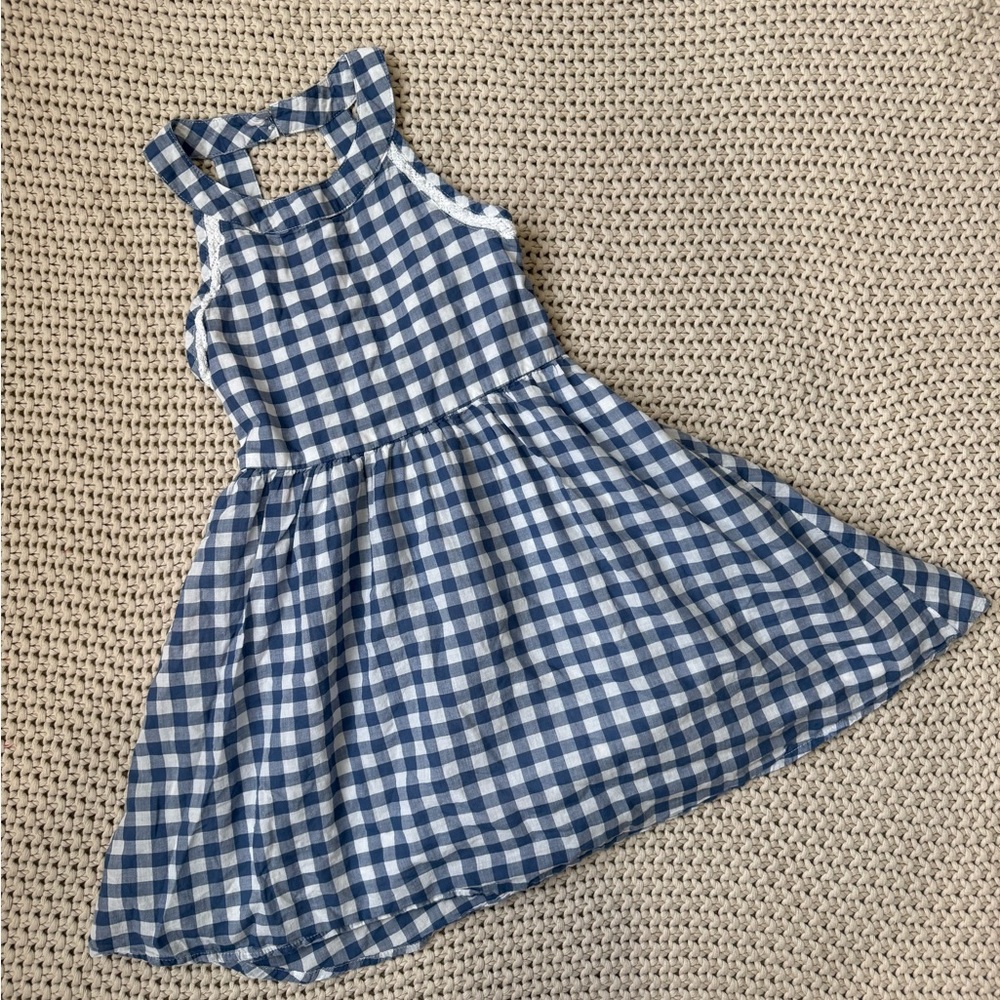 Adorable 100% Cotton Girls 5T Dress Sonoma Blue Checkered